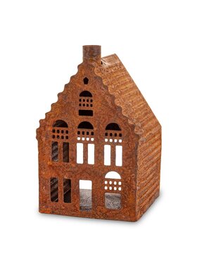 MIAhome MIAhome Figurka domek metalowy rdzawy RUGGINE karbowany Pomarańczowy