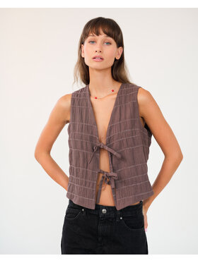 Le Songe Le Songe Kamizelka KAMIZELKA MINDY Brązowy Slim Fit
