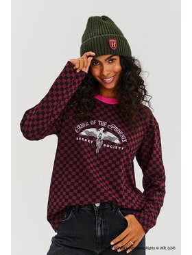 NAOKO NAOKO Longsleeve Secret Society Bordowy Regular Fit