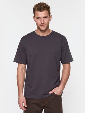 BASICLO BASICLO T-Shirt W-2031-3003 Szary ciemny Oversize