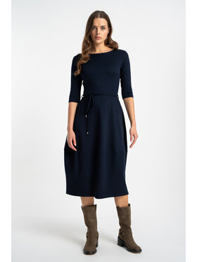 CLICK CLICK Sukienka dzianinowa 60-6058 Granatowy Regular Fit