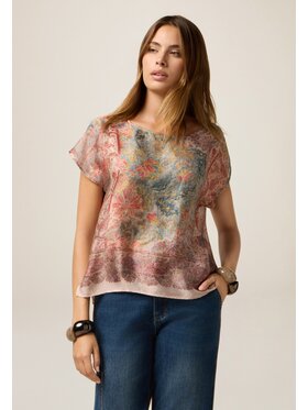 Oltre Oltre Blusa 2021J000786N0R6 Rosa Regular Fit