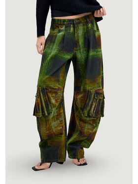 Desigual Desigual Pantaloni chino PANT_GREEN CHECKS_LAC Verde Casual Fit