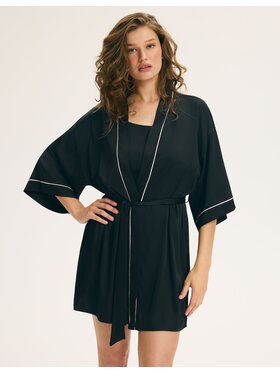 Esotiq Esotiq Szlafrok 45765 Czarny Regular Fit