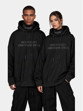 MADE BY SOCIETY MADE BY SOCIETY Kurtka anorak Oversized Block District - H18000 Czarny Basic Fit