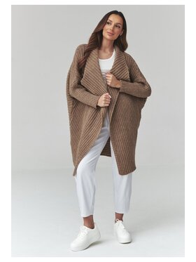 Makadamia Makadamia Sweter S173 Brązowy Loose Fit