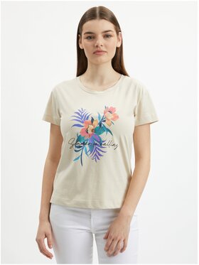 Orsay Orsay Bluzka 166469048000__XS Beżowy Regular Fit