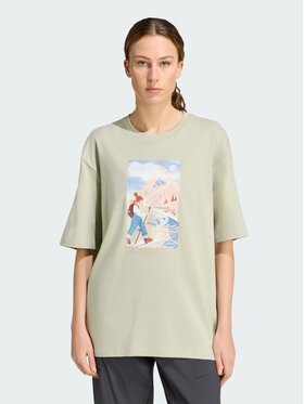 adidas adidas Koszulka techniczna 168494 Zielony Oversize