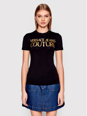 Versace Jeans Couture Versace Jeans Couture T-Shirt Logo Thick Foil 72HAHT01 Μαύρο Regular Fit