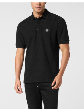 PHILIPP PLEIN PHILIPP PLEIN Polo 26189 Czarny Slim Fit