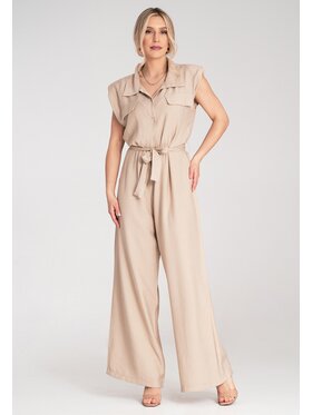 FIGL FIGL Kombinezon M1176 Beżowy Regular Fit