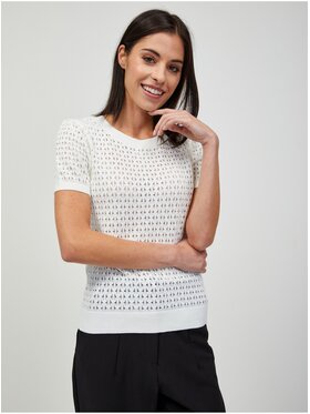 Orsay Orsay Sweter 590006-001000__S Biały Regular Fit