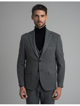 Borgio Borgio Marynarka porcari_sz Szary Slim Fit