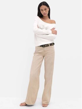 Guess Jeans Guess Jeans Kalhoty z materiálu 180485 Béžová Slim Fit