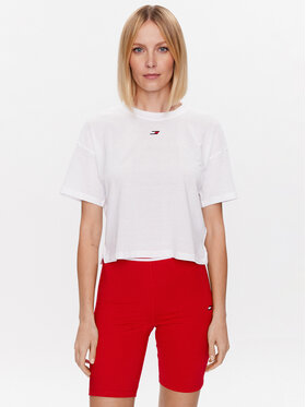 Tommy Hilfiger Tommy Hilfiger T-Shirt Essentials S10S101670 Biały Cropped Fit