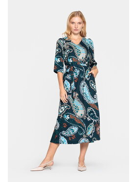 EMOI EMOI Sukienka codzienna granatowa midi z kieszeniami Granatowy Feminine Fit