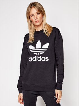 adidas adidas Світшот Trefoil Crew FM3272 Чорний Regular Fit