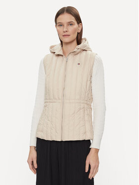 Tommy Hilfiger Tommy Hilfiger Bezrękawnik Feminine Lw Down Vest WW0WW40485 Beżowy Slim Fit