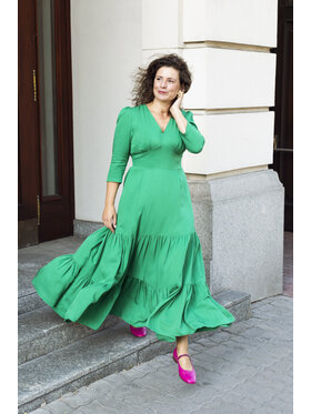 Justyna Ołtarzewska Justyna Ołtarzewska Sukienka koktajlowa Aliki Zielony Regular Fit