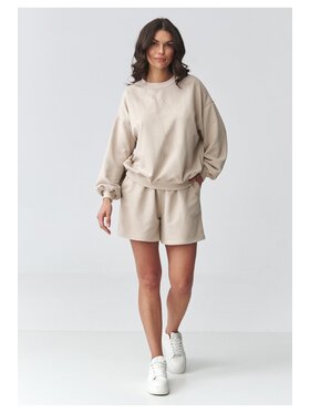 Makadamia Makadamia Dres M922 Beżowy Loose Fit