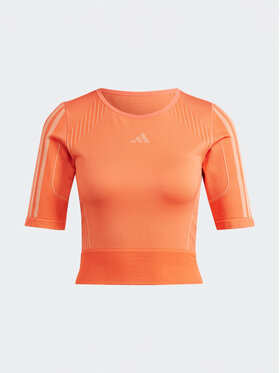 adidas adidas Тениска от техническо трико Aeroknit HY3842 Оранжев Tight Fit