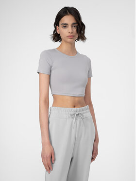 4F 4F T-krekls 4FSS23TTSHF345 Pelēks Slim Fit