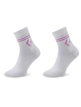 Converse Converse Set di 2 paia di calzini lunghi da donna E1027W Bianco