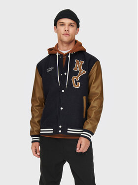 Only & Sons Only & Sons Bomber dzseki Jay Varsity 22022572 Sötétkék Regular Fit