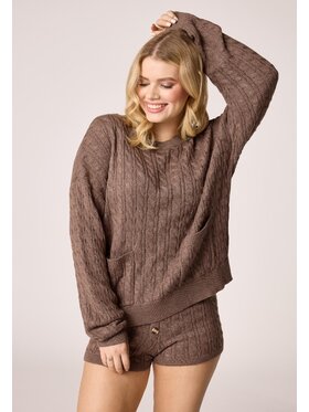 LAURELLA LAURELLA Sweter 6TU035 Brązowy Regular Fit