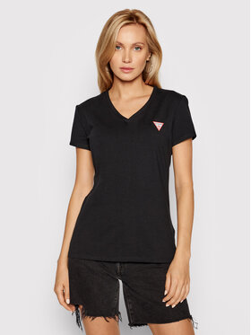 Guess Guess T-Shirt Mini Triangle W1YI1A J1311 Černá Slim Fit