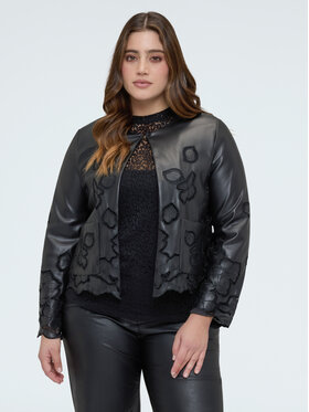 Fiorella Rubino Fiorella Rubino Kurtka z imitacji skóry R333T101323N033 Czarny Boxy Fit