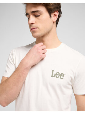 Lee Lee T-shirt MEDIUM WOBBLY TEE Bianco Regular Fit