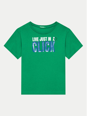 United Colors Of Benetton United Colors Of Benetton T-Shirt 3096C10J6 Zielony Regular Fit