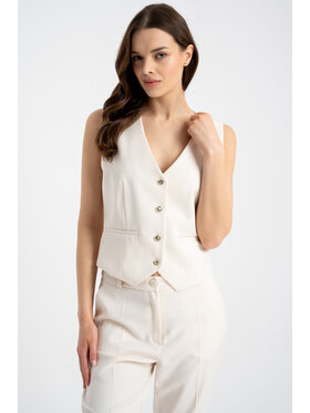 CLICK CLICK Γιλέκο 71-0055 Εκρού Regular Fit