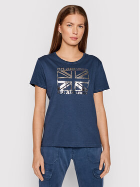 Pepe Jeans Pepe Jeans T-Shirt Zeldas PL505037 Tmavomodrá Regular Fit