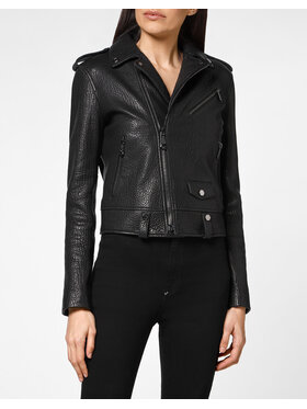 PHILIPP PLEIN PHILIPP PLEIN Kurtka skórzana 5813 Czarny Slim Fit