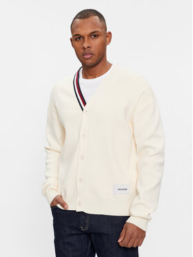 Tommy Hilfiger Tommy Hilfiger Strickjacke Global Stripe Cardi MW0MW33521 Écru Regular Fit