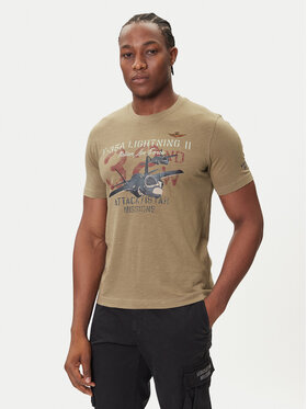 Aeronautica Militare Aeronautica Militare Tricou 252TS2472UJ00708 Kaki Regular Fit