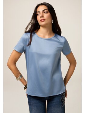 Oltre Oltre T-Shirt G384J004171N004 Turkusowy Regular Fit