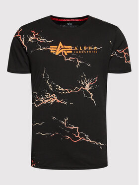Alpha Industries Alpha Industries T-krekls Lightning Aop 106500 Melns Regular Fit