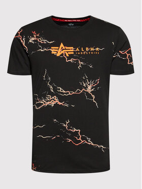Alpha Industries Alpha Industries T-Shirt Lightning Aop 106500 Schwarz Regular Fit