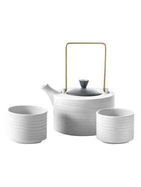 Ćmielów Design Studio Ćmielów Design Studio Zestaw do herbaty Toczony Biały