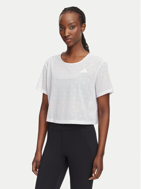 adidas adidas Marškinėliai Strength Essentials Workout Boxy Mesh KT3828 Balta Relaxed Fit