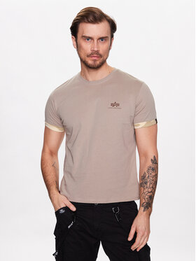 Alpha Industries Alpha Industries T-krekls Roll-Up Sleeve T Brūns Regular Fit