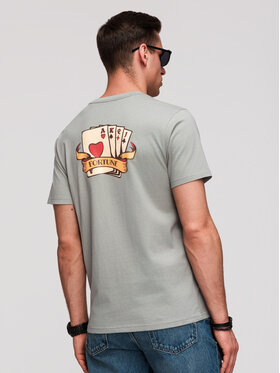 Ombre Ombre T-Shirt OM-TSPT-0257 Szary Regular Fit