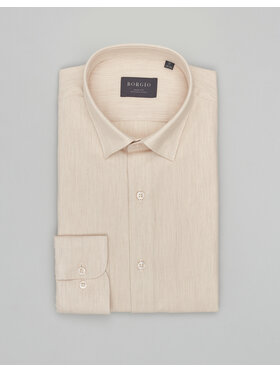 Borgio Borgio Koszula flero_00623 Beżowy Slim Fit