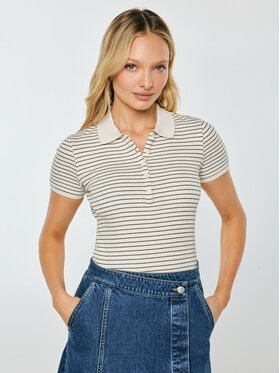 BIG STAR BIG STAR Polo RELLMA Kremowy Slim Fit