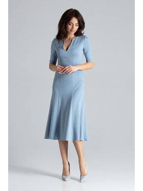 Lenitif Lenitif Sukienka K478 Niebieski Regular Fit