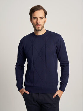 Willsoor Willsoor Sweter 71877 Granatowy Regular Fit