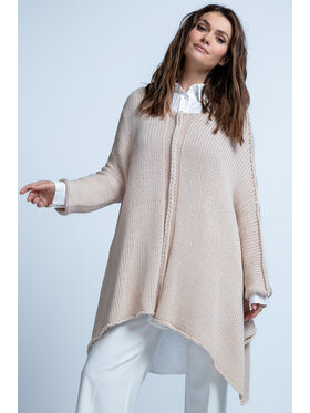 Fobya Fobya Sweter F1851 Beżowy Oversize